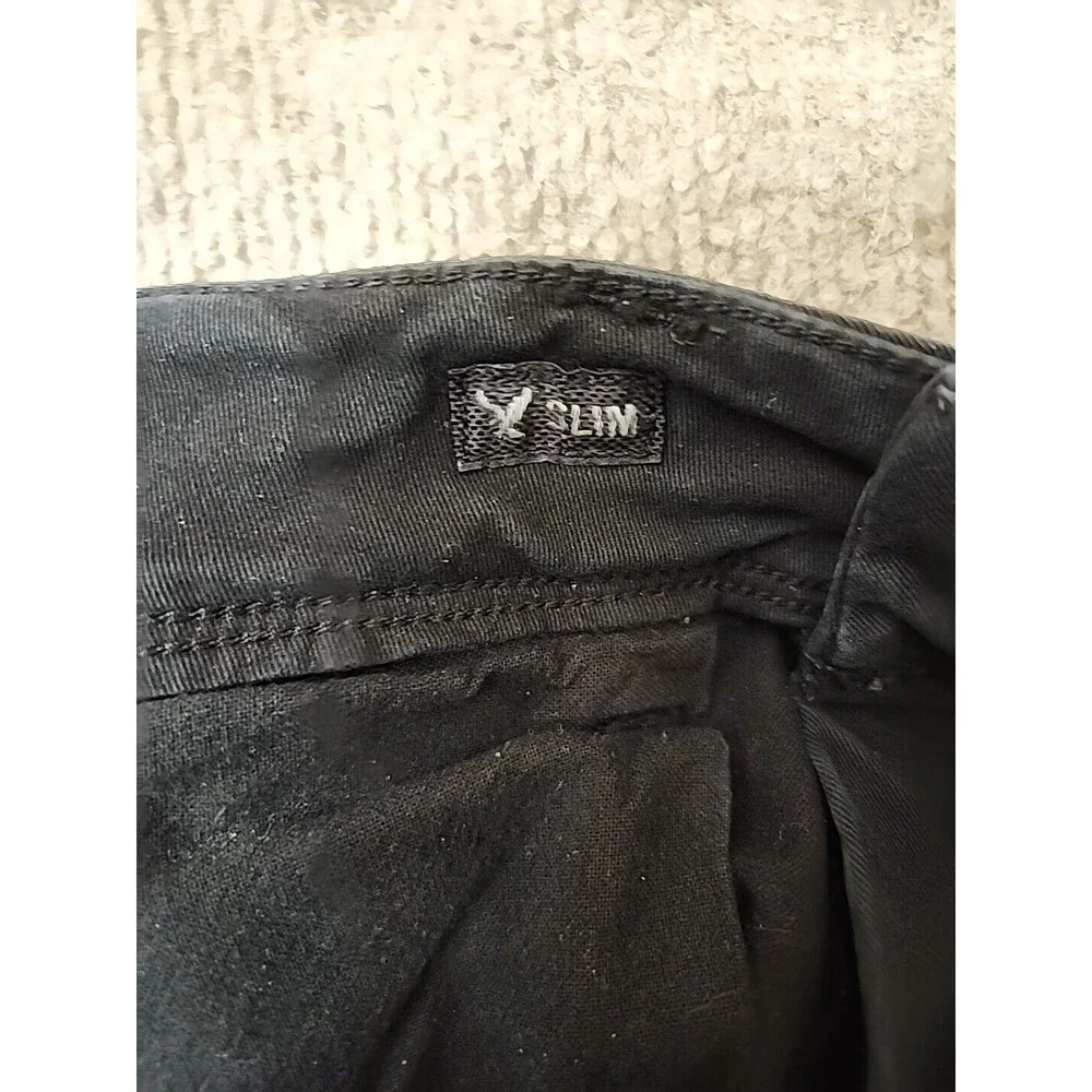 American Eagle 360 Extreme Flex Slim Fit Chino Khaki Pants Mens 30x32 Black - Picture 7 of 9
